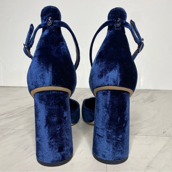 Sam Edelman Christine Blue Black Block Heel Sandal 8 - Picture 3 of 14